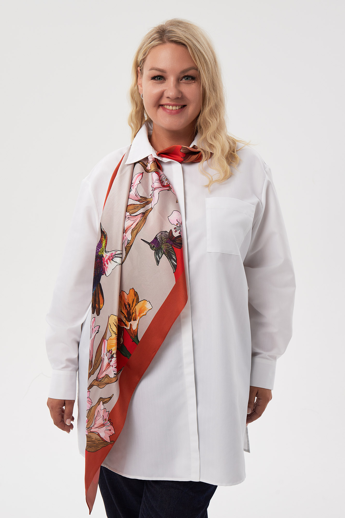 Сочетание платка с платьем