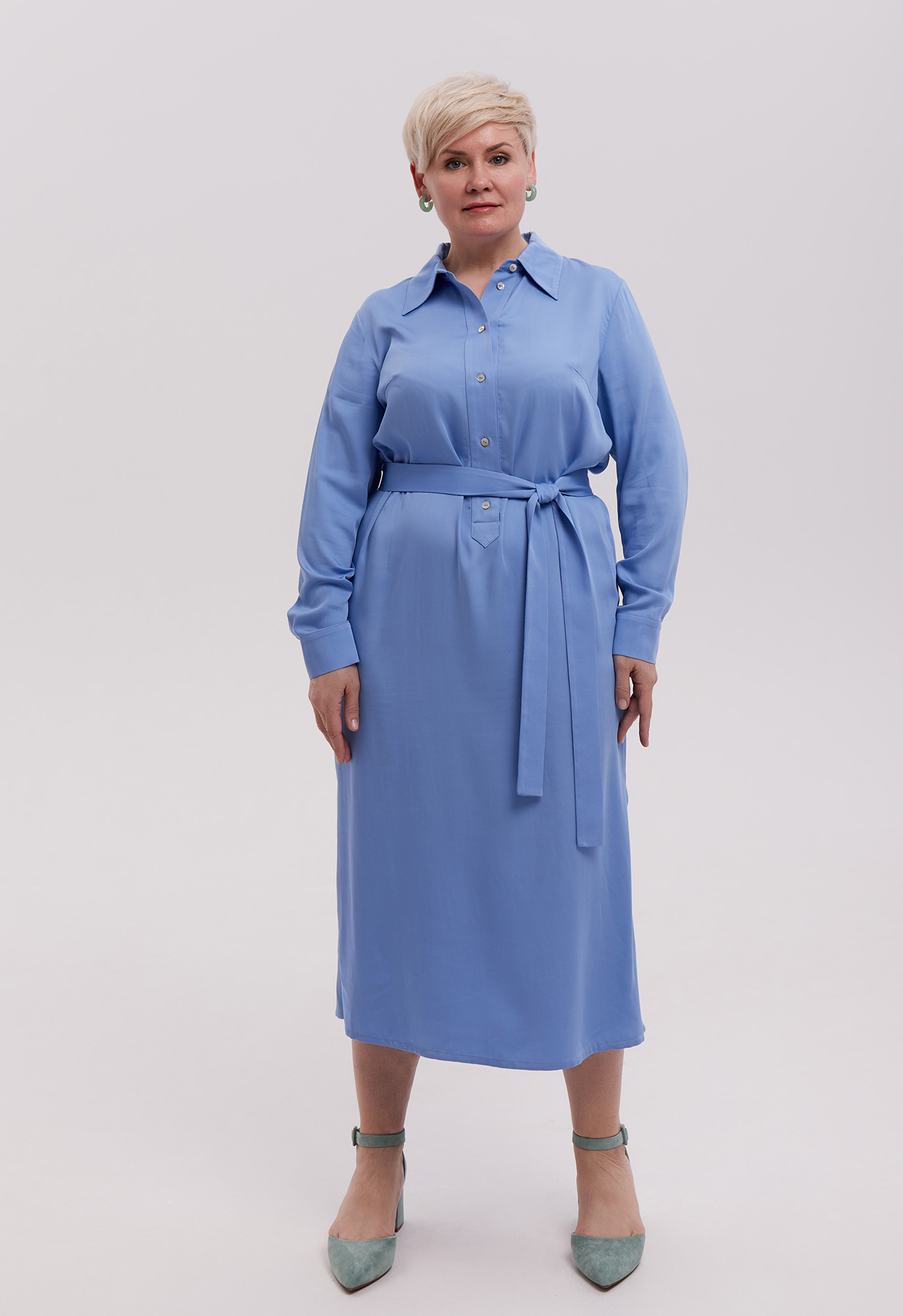 платье-рубашка с поясом