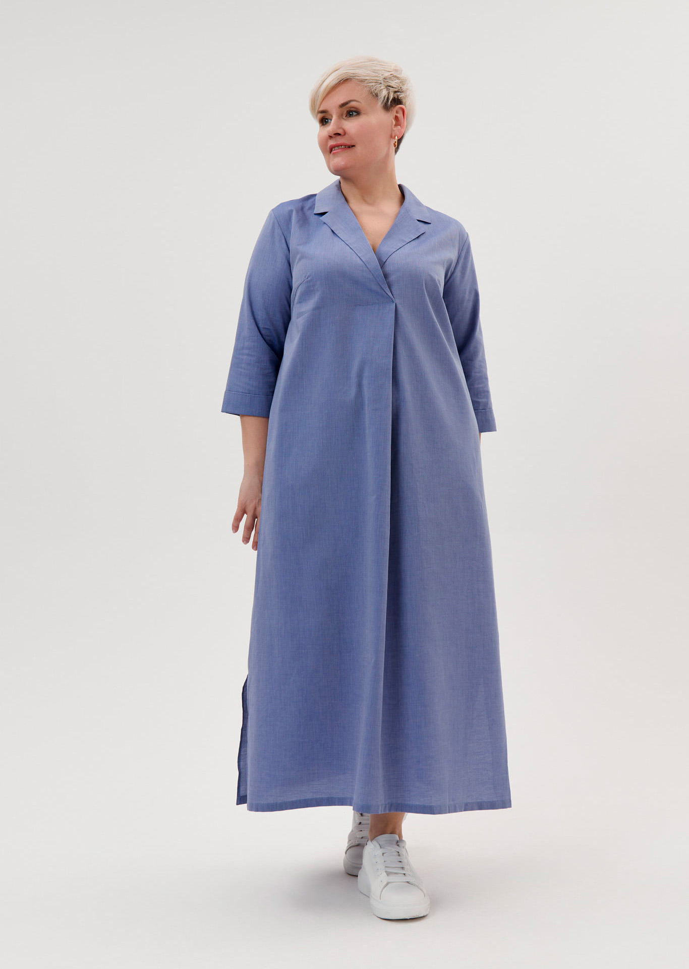 платье со складкой спереди